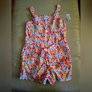 Old Navy Floral Kids Romper Jumpsuit Sleeveless XL (14-16) NEW